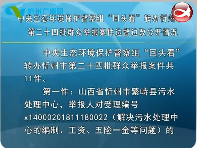 中央生态环境保护督察组“回头看”转办忻州市第二十四批群众举报案件边督边改公开情况​